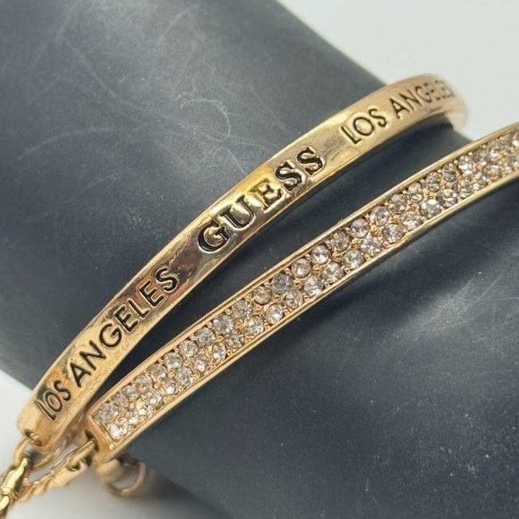 Guess Cuff Slider Bracelet Set of 2 in Gold - Picture 1 of 11